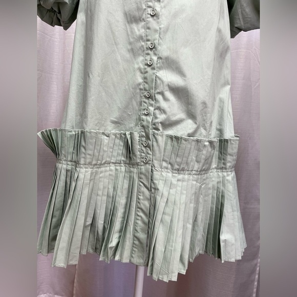 Aureum mint green pleated dress | size small - Picture 3 of 10